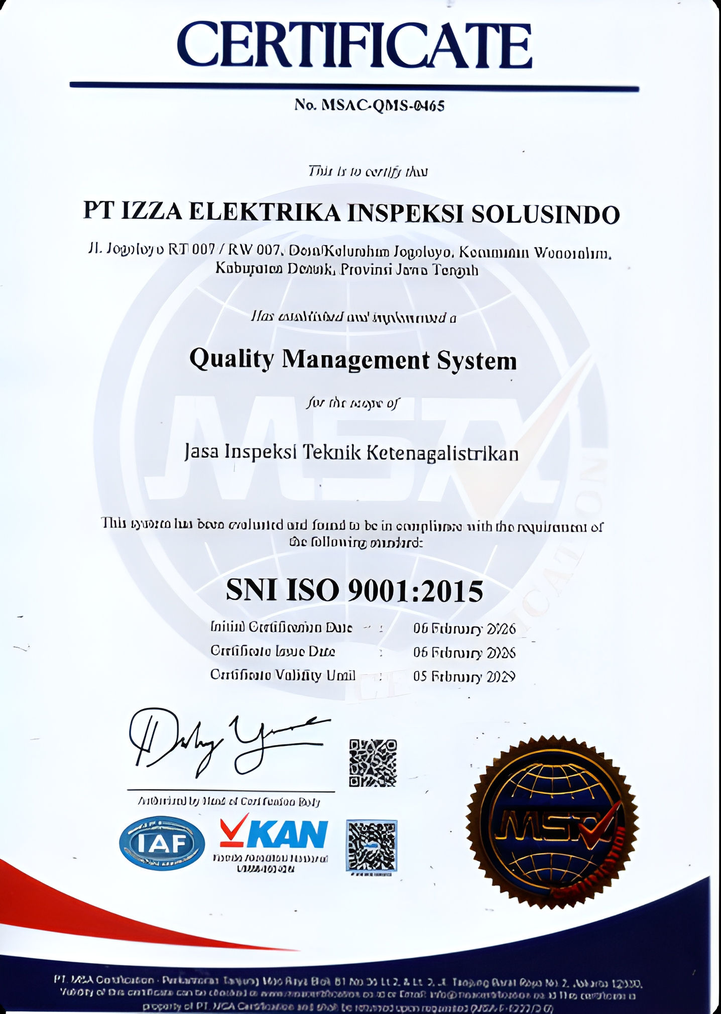 Sertifikat ISO
